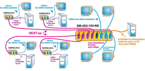 plusieurs gestionnaires observent plusieurs ordinateurs PC vidéo VGA