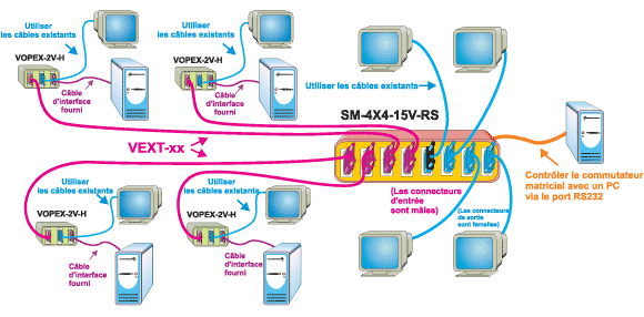 plusieurs gestionnaires observent plusieurs ordinateurs PC vido VGA