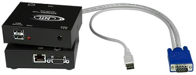 Déporte un clavier USB, une souris USB et un moniteur VGA jusqu’à 91 mètres.