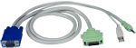 Câbles à l'ordinateur avec audio depuis le module local à montage en baie (SCSI II mâle 26 broches à HD mâle 15 broches, USB mâle Type A, mâle de 3,5 mm)
