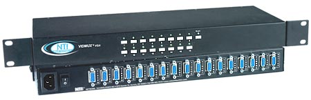 Commutateur vidéo VGA 16 ports dans un boîtier de montage en baie