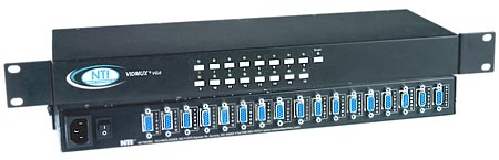 Commutateur vidÃ©o VGA 16 ports dans un boîtier de montage en baie